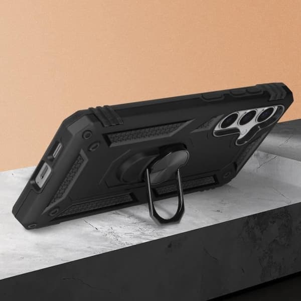 Etui til Samsung Galaxy S24 Hybrid Ring Magnetisk Holder Sort Svart