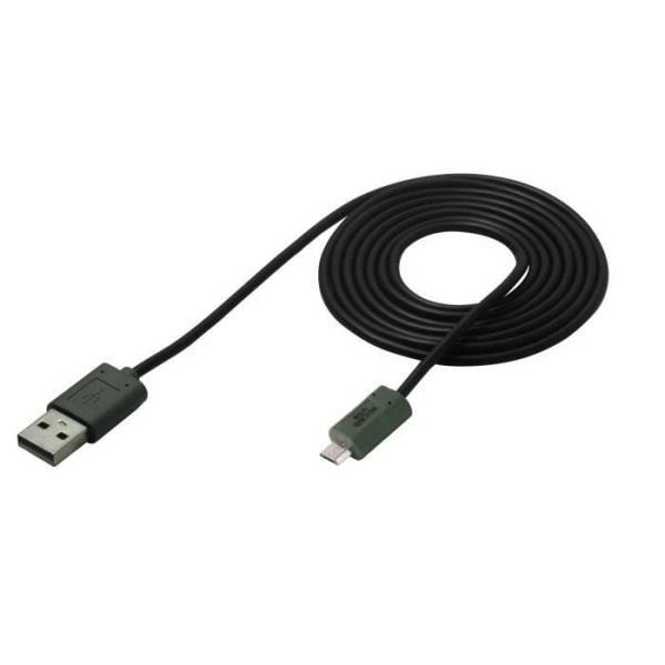 MUVIT SPRING USB rak kabel MICRO USB 2.1A CHARGE AND SYNC 3M Svart