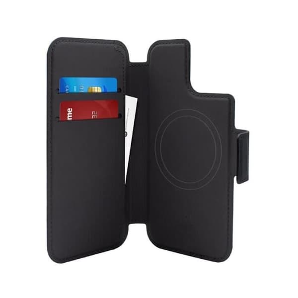 PURO Folio MagSafe 2-in-1 -kotelo iPhone 14 Plus / 12 Pro Max – Musta Sort