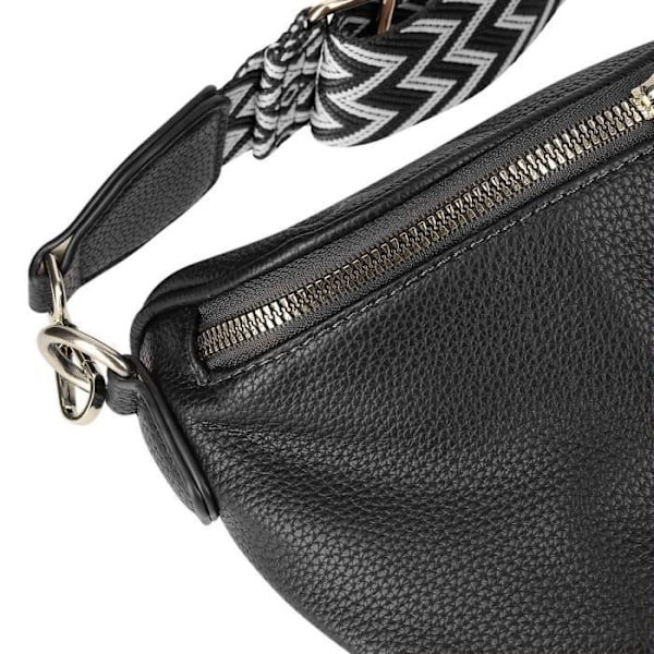 Geometrisk mønster Crossbody bæltetaske - Galantry - Sort Svart
