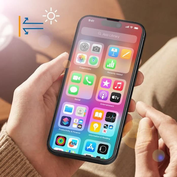 Härdat glas för iPhone 16 Plus 9H Hårdhet Anti-Glare Full Lim Transparent Transparent