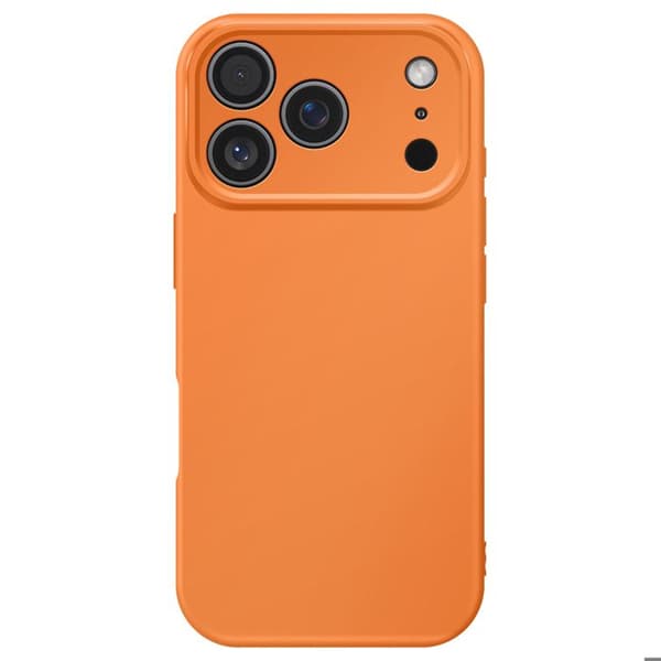 Coque för iPhone 17 Pro Modell Soft-Touch i Halvflexibelt Antiglidande Orange Apelsin
