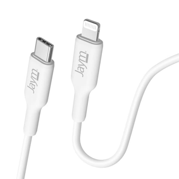 USB-C 30W PD / PPS Väggladdare med USB-C till Lightning MFi 2m Kabel Jaym Vit