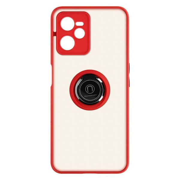 Realme C35 Case Bi-materiale Metal Ring Video Support rød