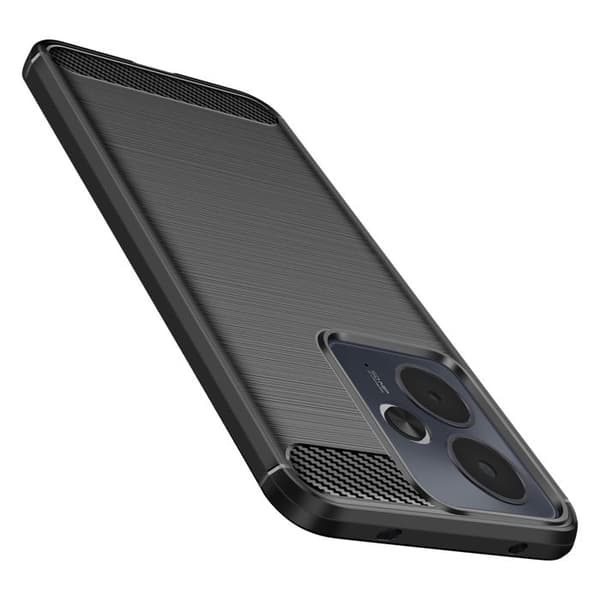 Silikone - Design Carbon - Børstet Sort - AVIZAR - Realme 14T - Coque Svart