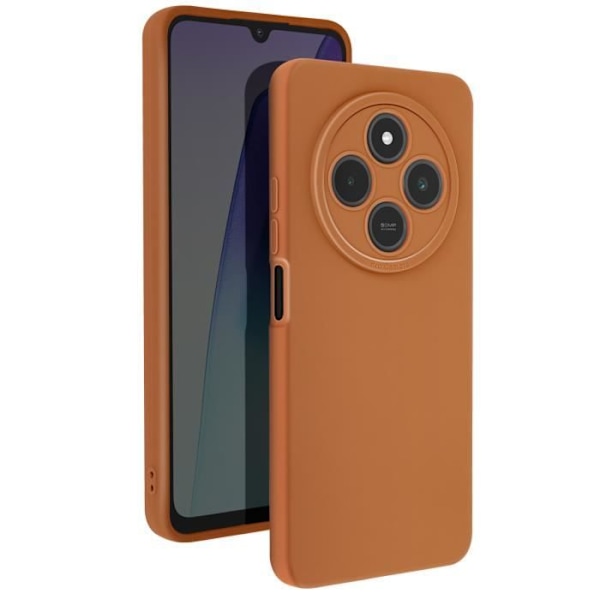 Coque för Xiaomi Redmi 14C Silikon Mat Kamera Skyddad Brunt kastanj