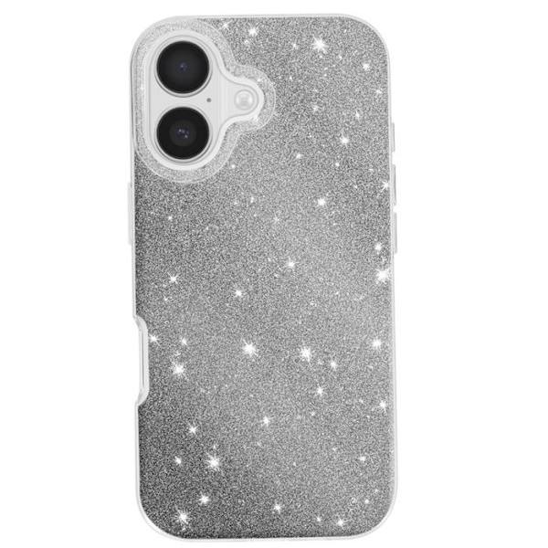 Fodral för iPhone 17 i två material med glittrande silverfinish Grå