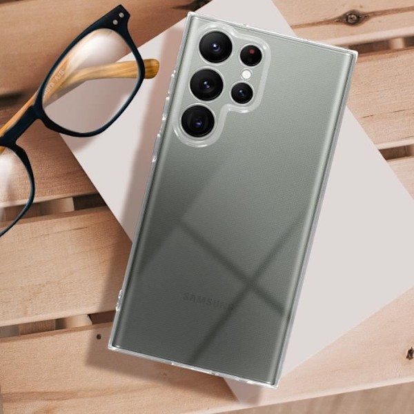 AVIZAR Suojakuori Samsung Galaxy S23 Ultralle - Joustava geelisilikoni - Läpinäkyvä Transparent