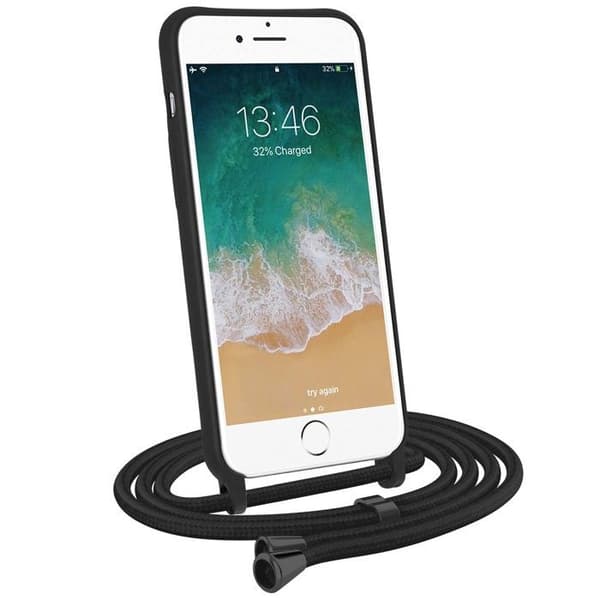 Premium TPU farvet blonder coque til iPhone 7 / 8 med Moxie sort halskæde Sort