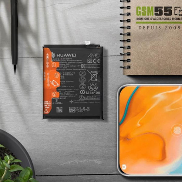 Batteri Lithium Ion - HUAWEI - HB486486ECW - 4200mAh - Svart - Kompatibel med P30 Pro / Mate 20 Pro Svart