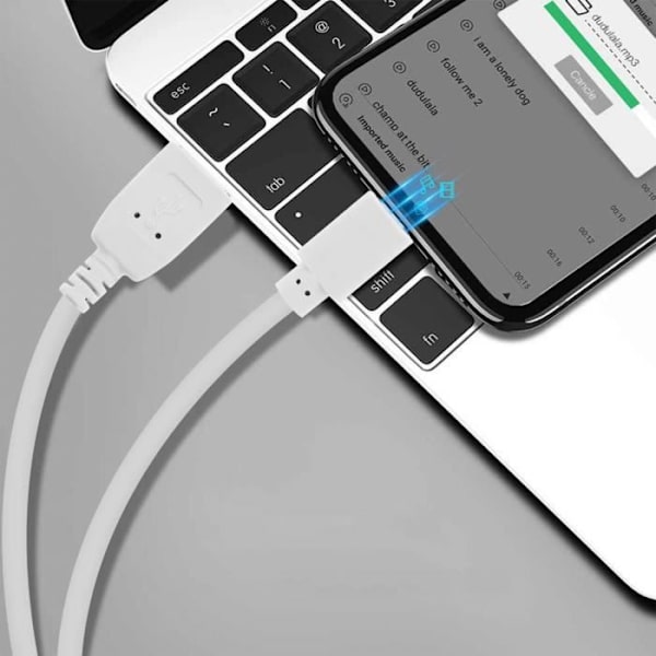 USB kabel - AVIZAR - iPhone iPad iPod - Quick Charge 2,0 - 1,2m - Hvid Vit