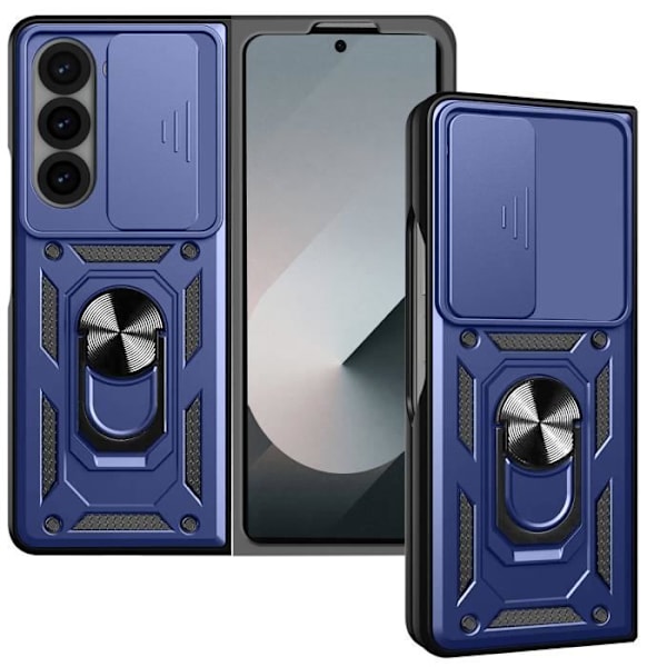 Fodral till Samsung Z Fold 6 - AVIZAR - Midnattsblå - Stel - Syntet - MIL-STD-810G 516.6 Certifierad Blå