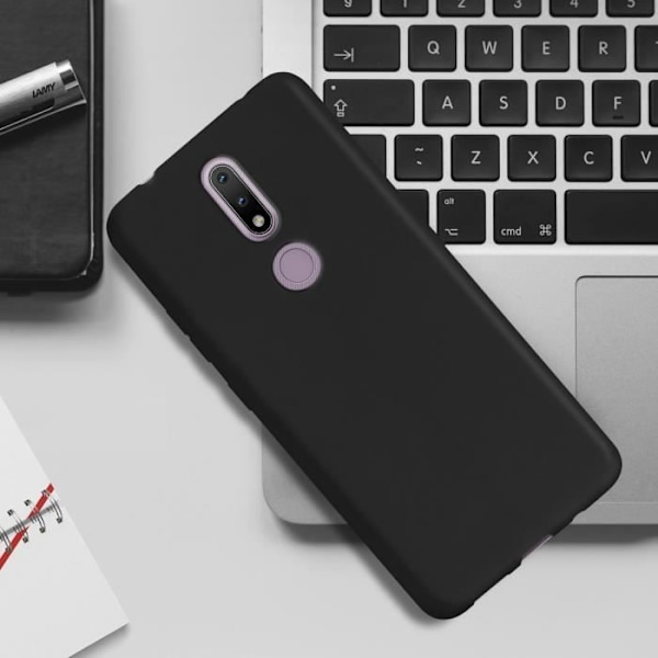 Beskyttelsesskal - AVIZAR - Nokia 2.4 - Blød silikone - Stødabsorbent - Mat finish Svart