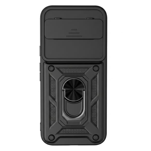 Stødabsorberende cover til Google Pixel 11 / 11 Pro med ring og kameradæksel i sort Svart