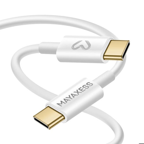 USB-C til USB-C Hurtigopladning 20W Mayaxess Hvid Vit