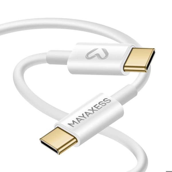 USB-C till USB-C Snabbladdningskabel 20W Mayaxess Vit Vit
