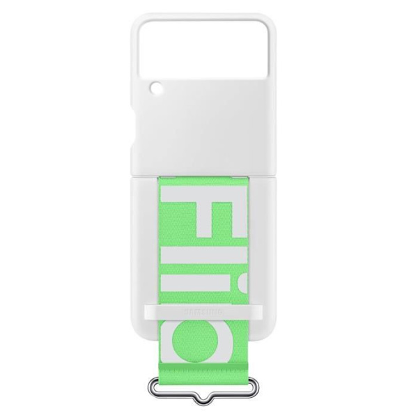 Coque - Samsung - Galaxy Z Flip3 5G - Mjuk Silikon - Inbyggd Rem - Tunn Profil Grön, Vit
