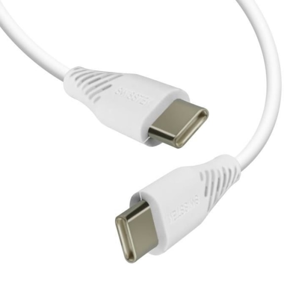 USB-C til USB-C-kabel 5A strømforsyning 100W hurtig opladning 2,5 m Swissten White