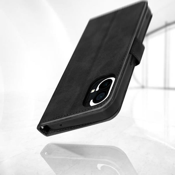 Nothing Phone 1 Case Flip Wallet Video Support Function Musta Svart