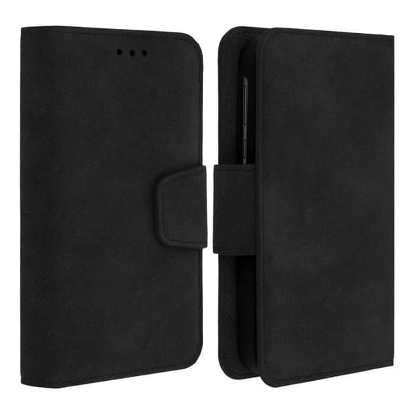 Universal Folio Covers - AVIZAR - Slidt Effekt - 2 Kortlommer - Magnetlukning - Sort Svart