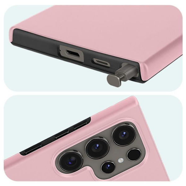 Helt fodral till Samsung S24 Ultra - AVIZAR - Hårt - Mjukt - Champagnerosa Rosa