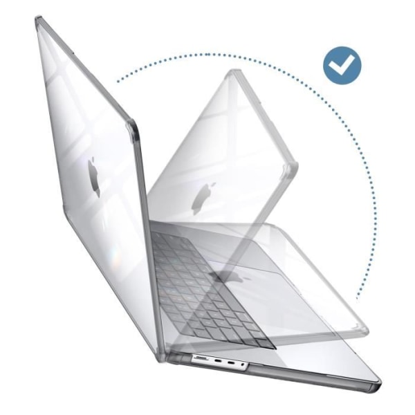 Täyskotelo MacBook Pro 16 2023, 2022 ja 2021 Iskunkestävälle Supcase Transparent Black Svart