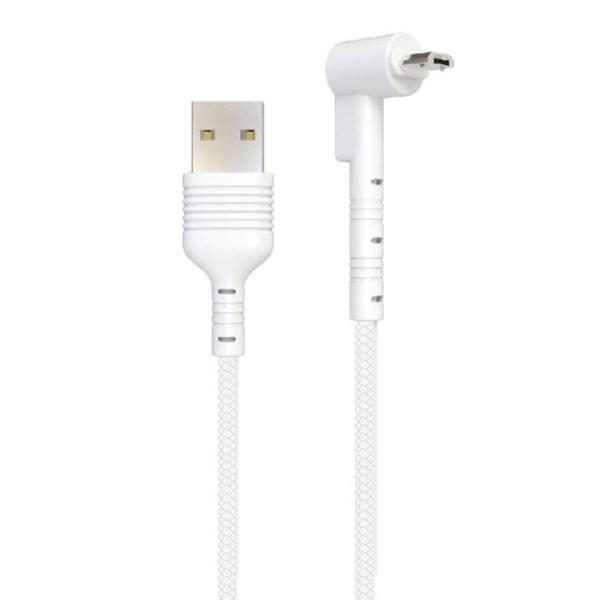 Micro-USB-kabel Vinklad kontakt Flätad effekt 1m Stödläge Inkax CK71 Vit