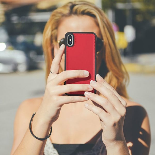 Coque Apple iPhone X / XS Beskyttelse Hård Læder Ægte Akashi Rød Röd