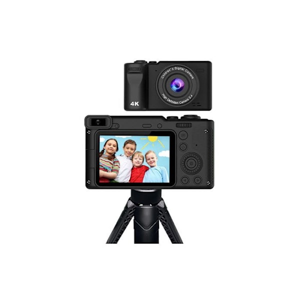 Insteen Digitalkamera 50 MP 4K Video med Sort Stativ Svart