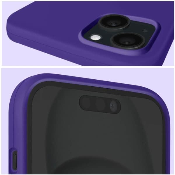 Cover til iPhone 15 Plus - MOXIE - Halvstiv - Lilla - Mikrofiber interiør Violett