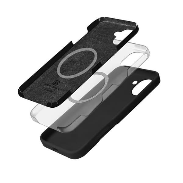 Beskyttelsesskal - Crong - iPhone 16 Plus - Sort - Semi-hård - MagSafe sort