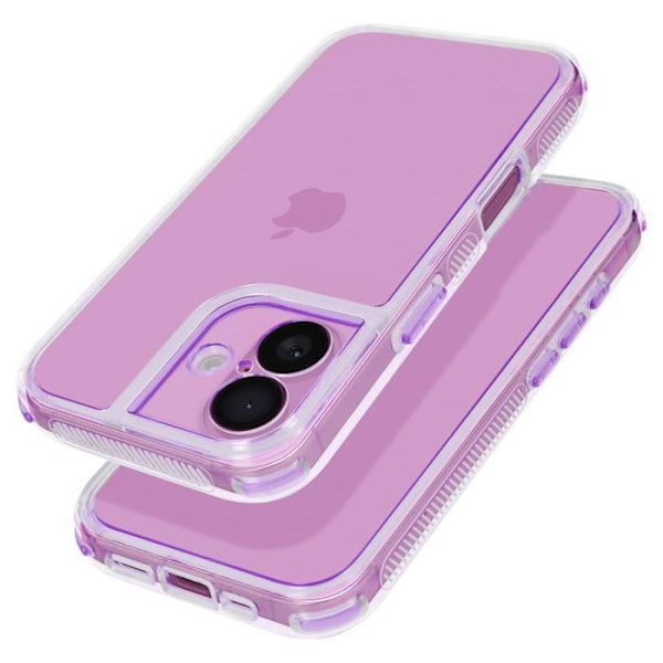 Kotelo iPhone 16:lle - AVIZAR - Vahvistetut puskurin kulmat - Violetti - Vankka - Sileä - Sekalainen Lila