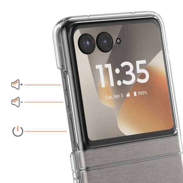 Skyddshölje för Motorola Razr 70 Hård Fällbar Transparent Vit