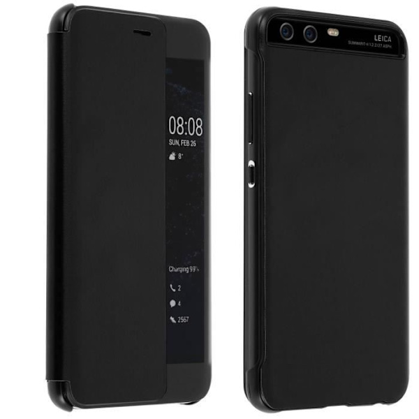 Huawei P10 - AVIZAR - Suojakuori Smart View - Musta - Kova kuori - Läpällä Svart