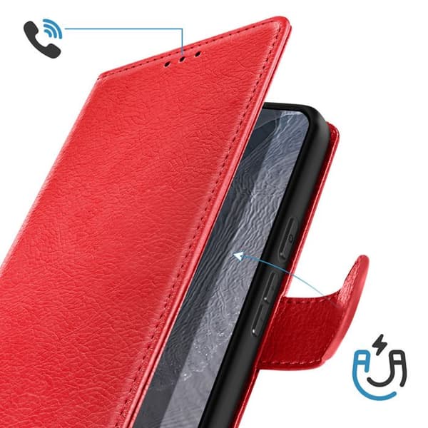 Plånboksfodral för Pixel 11 / 11 Pro Chesterfield-serien med Stödfunktion Röd Röd