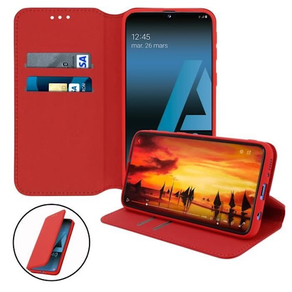 Cover til Samsung Galaxy A40 Folio Pungholder Funktion Rød Röd