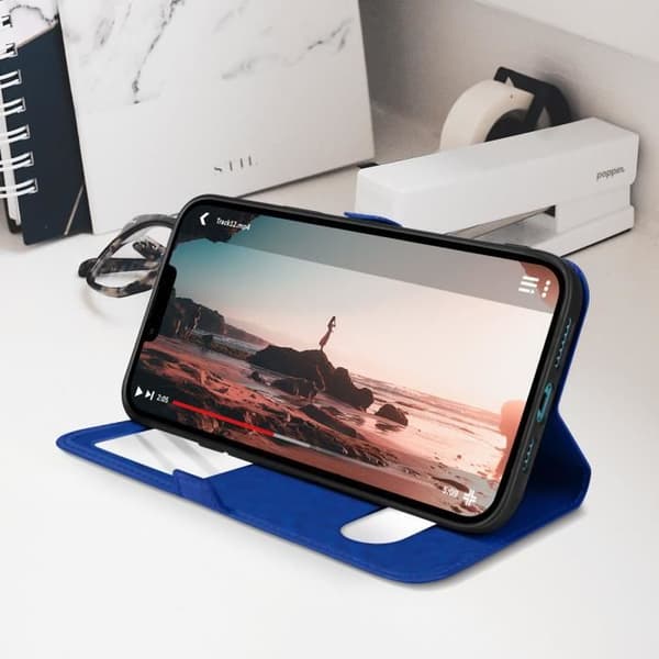 iPhone 13 Cover - AVIZAR - Blå - Hård - Mat - Video Støtte Blå