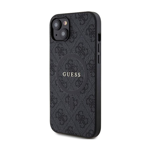 Skydd för iPhone 15 - Guess 4G Ring Classic Classic Logo MagSafe (GUHMP15SG4GFRK) - Svart svart