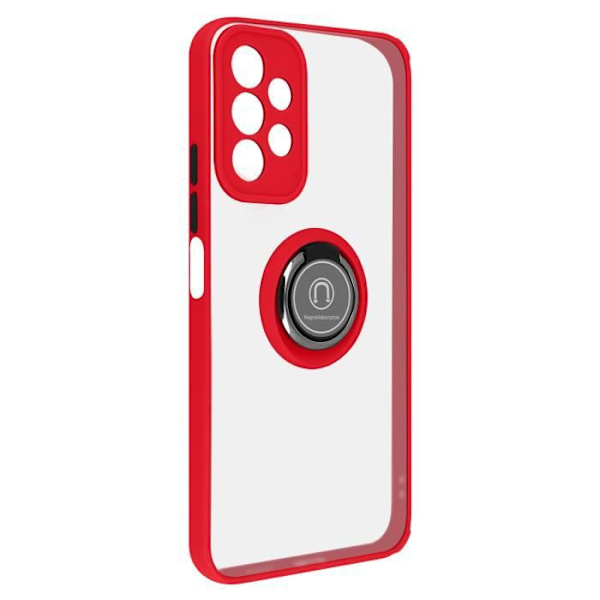 Coque Samsung Galaxy A13 - AVIZAR - Bi-matière - Bague Métallique - Rouge