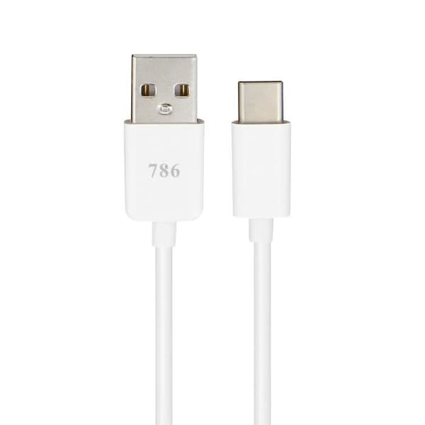 USB-väggladdare - Universell - 2.1A - USB typ C-kabel - Snabbladdning - Vit Vit