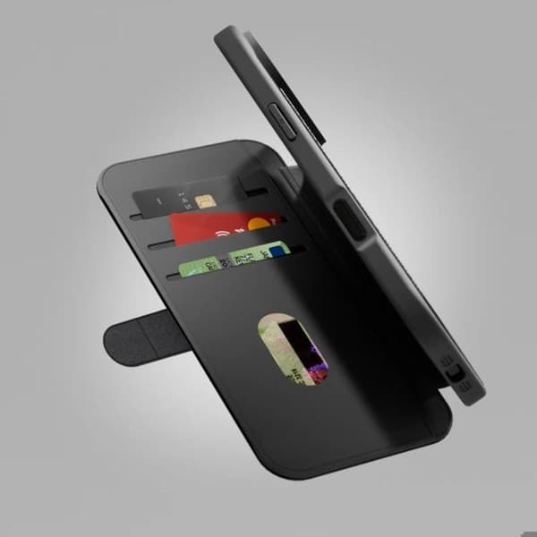 Plånboksfodral för iPhone 17 Pro Max / 18 Pro Max MagWallet i läder CYGNETT Svart Svart