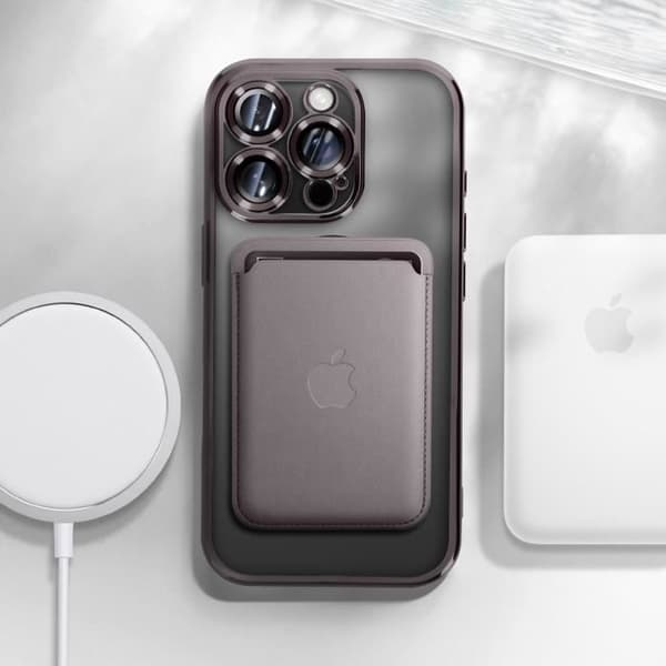 Coque MagSafe til iPhone 16 Pro Silikone Kontur Krom Sort Svart