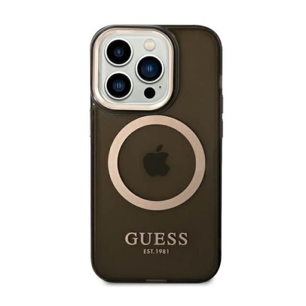 Guess Gold Outline Translucent MagSafe - Fodral för iPhone 14 Pro Max (svart) - 3666339069612 sort