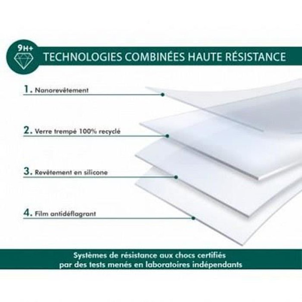 Lasinen näytönsuoja iPhone 15 Pro Maxille - FORCE GLASS - Anti-Shock 9H+ - Läpinäkyvä Transparent