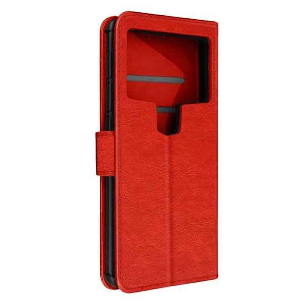 Universal smartphone-etui 5,5 til 6 tommer - AVIZAR - Rød - Kortholder Video Support Röd