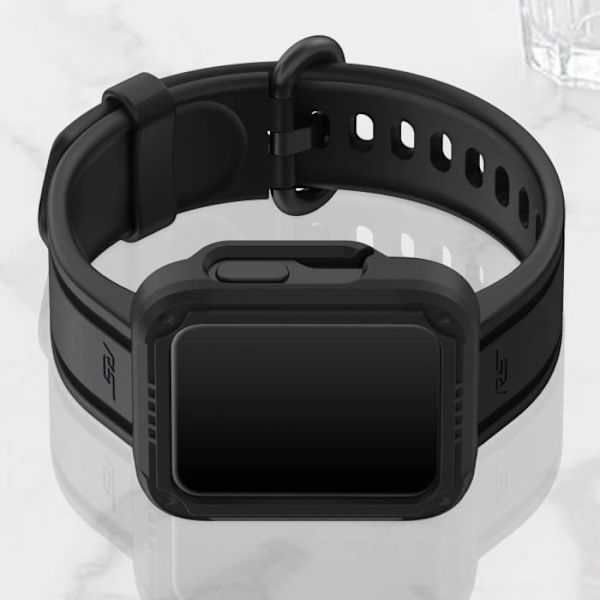 AVIZAR armbånd til Xiaomi Redmi Watch 2 Lite i sort silikone med hævede kanter og justerbar rem Svart