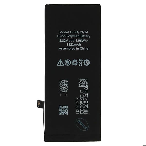 Internt batteri iPhone 8 1821mAh Li-Ion ersätter 1IP3/39/94 - Svart Svart