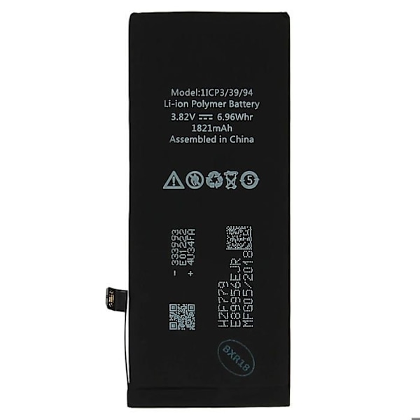 Internt batteri iPhone 8 1821mAh Li-Ion erstatter 1IP3/39/94 - Sort Svart