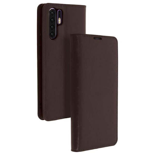 Etui - Huawei - P30 Pro - Ægte læder - Brun - Video støtte kastanj