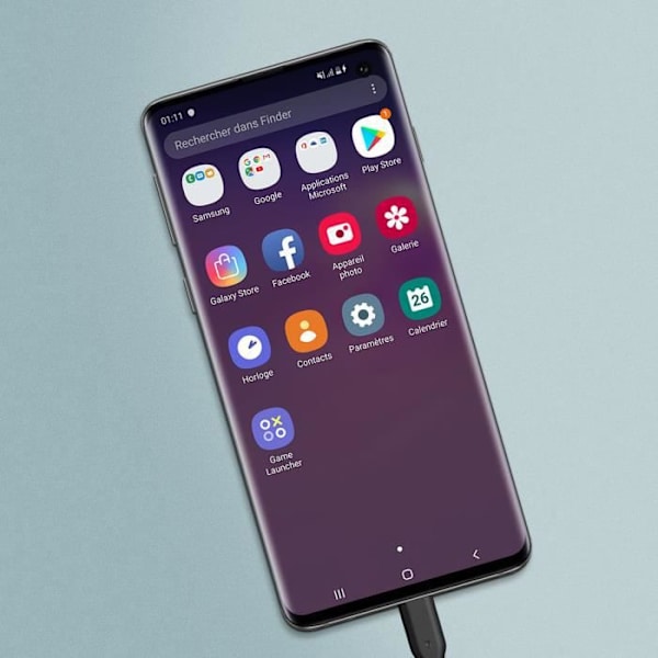 Samsung Galaxy S10 bundkort tilslutningskabel Kompatibel forlængerstykke Sort